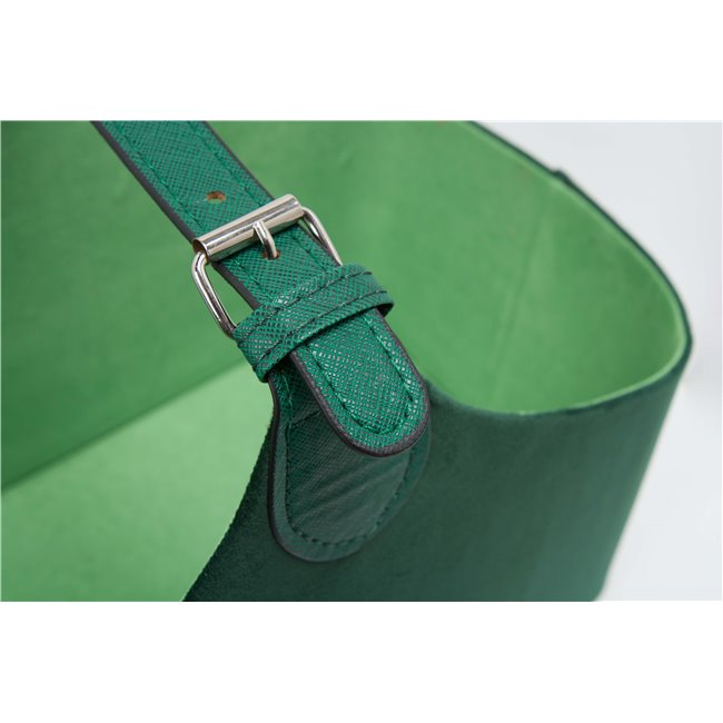 Magazine bag Trianda S, green velvet, 31x20x26cm