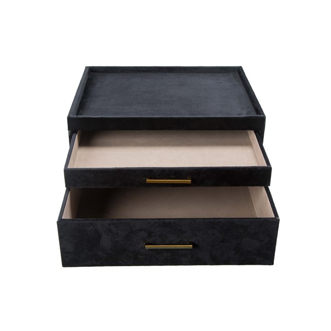 Jewellery box Taberno, black/light gray, 32x27x15.5cm