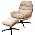 Armchair Vincento w footstool, beige, 92.5x78.5x100cm