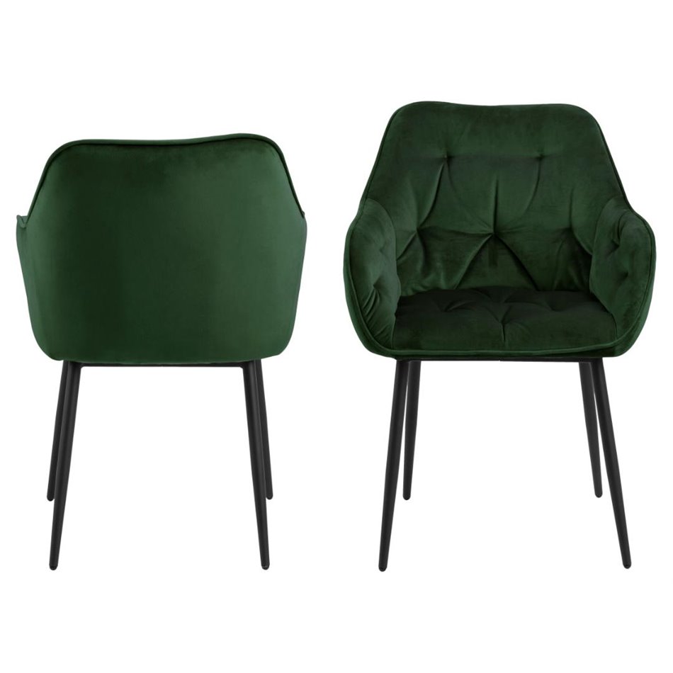 Dining chair Arook, set of 2 pcs, green, H83x58x55cm, seat height 47cm
