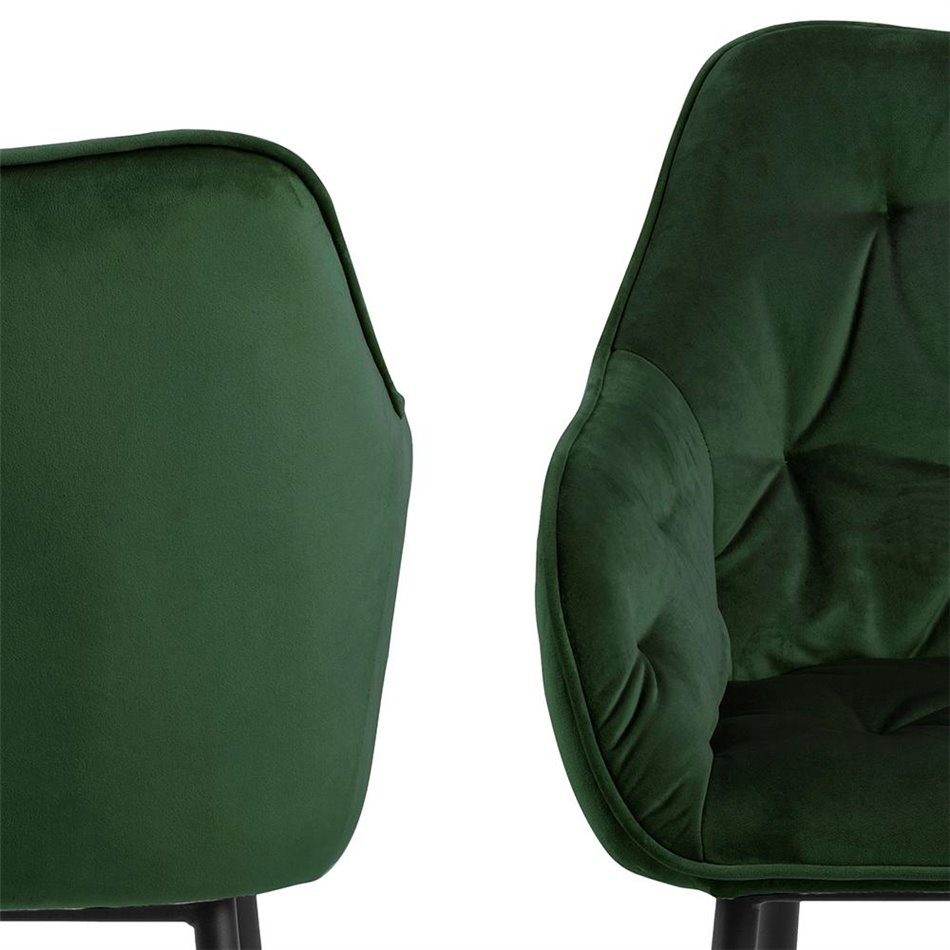 Dining chair Arook, set of 2 pcs, green, H83x58x55cm, seat height 47cm