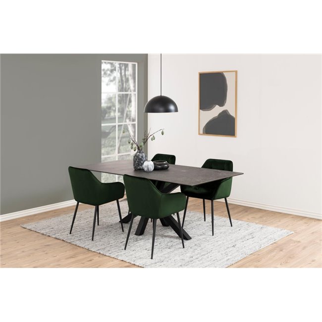 Dining chair Arook, set of 2 pcs, green, H83x58x55cm, seat height 47cm