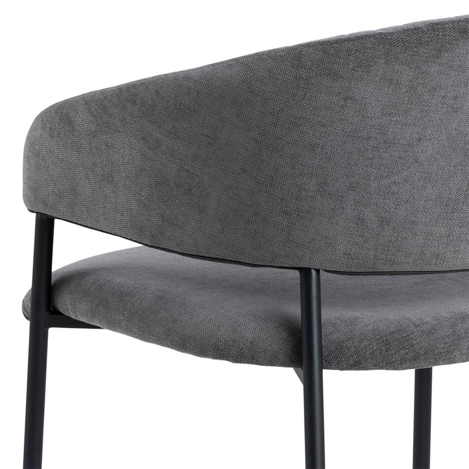 Dining chair Agn, set of 2 pcs, dark grey, H77.5x54.5x54cm, seat height 49cm