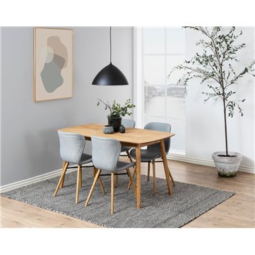 Söögitool Atilde, komplektis 2 tk, helehall, H82.5x47x53cm, istumisosa kõrgus 46cm