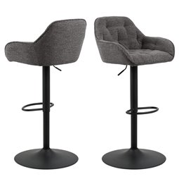 Bar stool Arook, set of 2 pcs, anthracite, H109x52x52cm, seat height 63-84cm