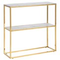 Консоль Alis, стеклянная поверхность, имитация белого мрамора, H80.5x79.5x26см