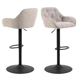 Bar stool Arook, set of 2 pcs, beige, H109x52x52cm, seat height 63-84cm