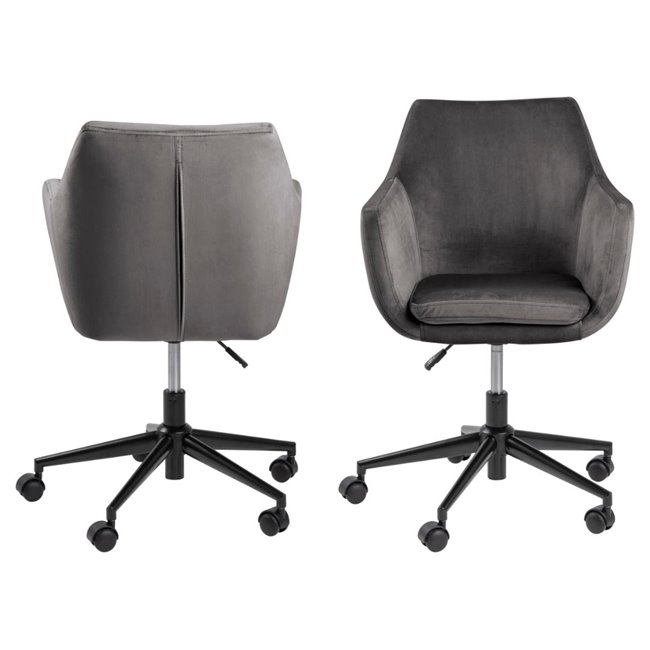Office chair Aron, dark grey, H91x58x58cm, seat height 44-54cm