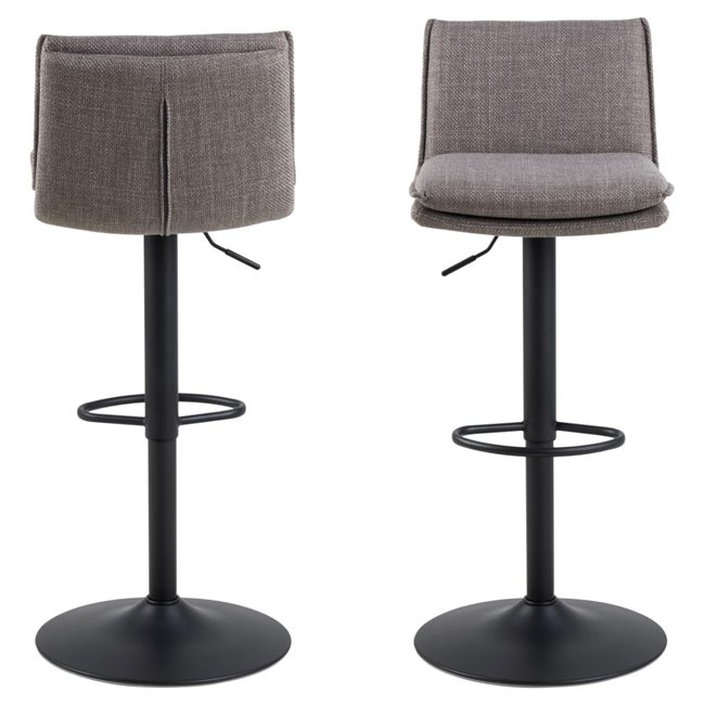 Барный стул Alfynn, комплект из 2 шт., серый-коричневый, H107x44x53см, высота сиденья 68-89см