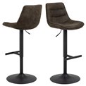 Bar stool Aisa, set of 2 pcs, anthracite, H95x47x52.5cm, seat height 65-86cm