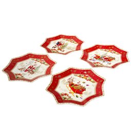 Set 4 porcelain dessert plates CHRISTMAS MEMORIES,D16 cm 