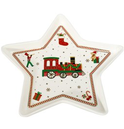 Dish in porcelain D19,5 cm in colour box POLAR EXPRESS
