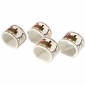 Set 4 porcelain napkins rings,D4,5 cm in color box POLAR EX