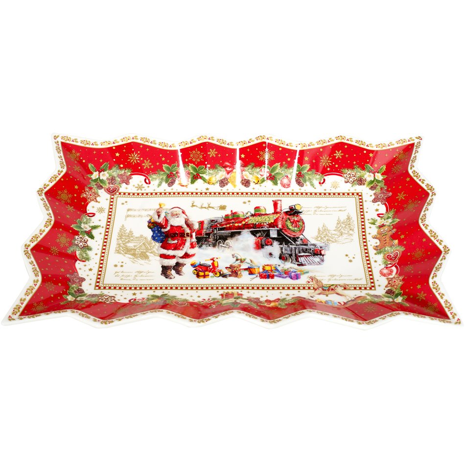 Porcelain serving platter CHRISTMAS MEMORIES, 35x23 cm
