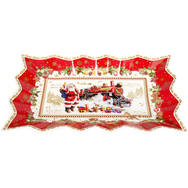 Porcelain serving platter CHRISTMAS MEMORIES, 35x23 cm