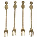 Fork set 4 Pineapple, brass, 14x1.9x0.63cm
