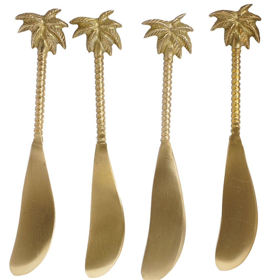 Knife set 4 Palm, brass, 14x2.5x0.25cm