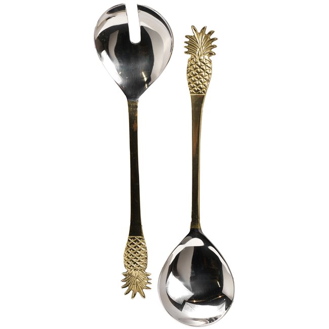 Salad server set 2 Pineapple, brass, 26x6.3x2.5cm
