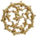 Wall object School of Koi, golden, D102cm