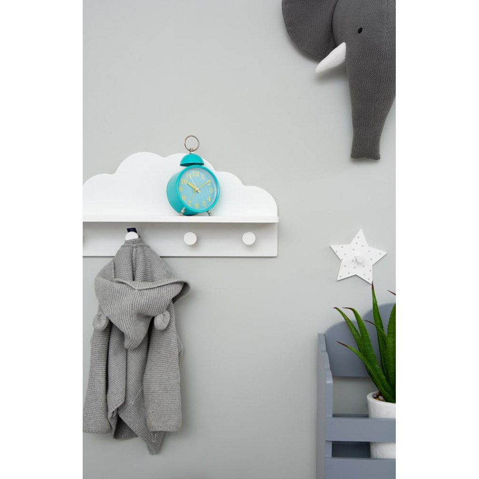 Hook Cloud x4, white, H22x48x12cm