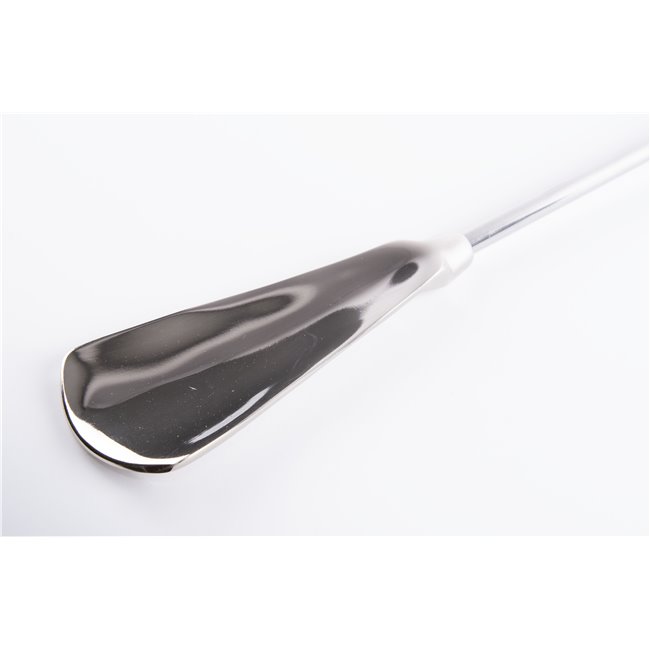 Shoe horn, aluminium with horn handle, 59x5cm