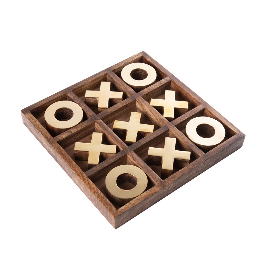 Game X and O, mango wood, 25x25xH3.5cm