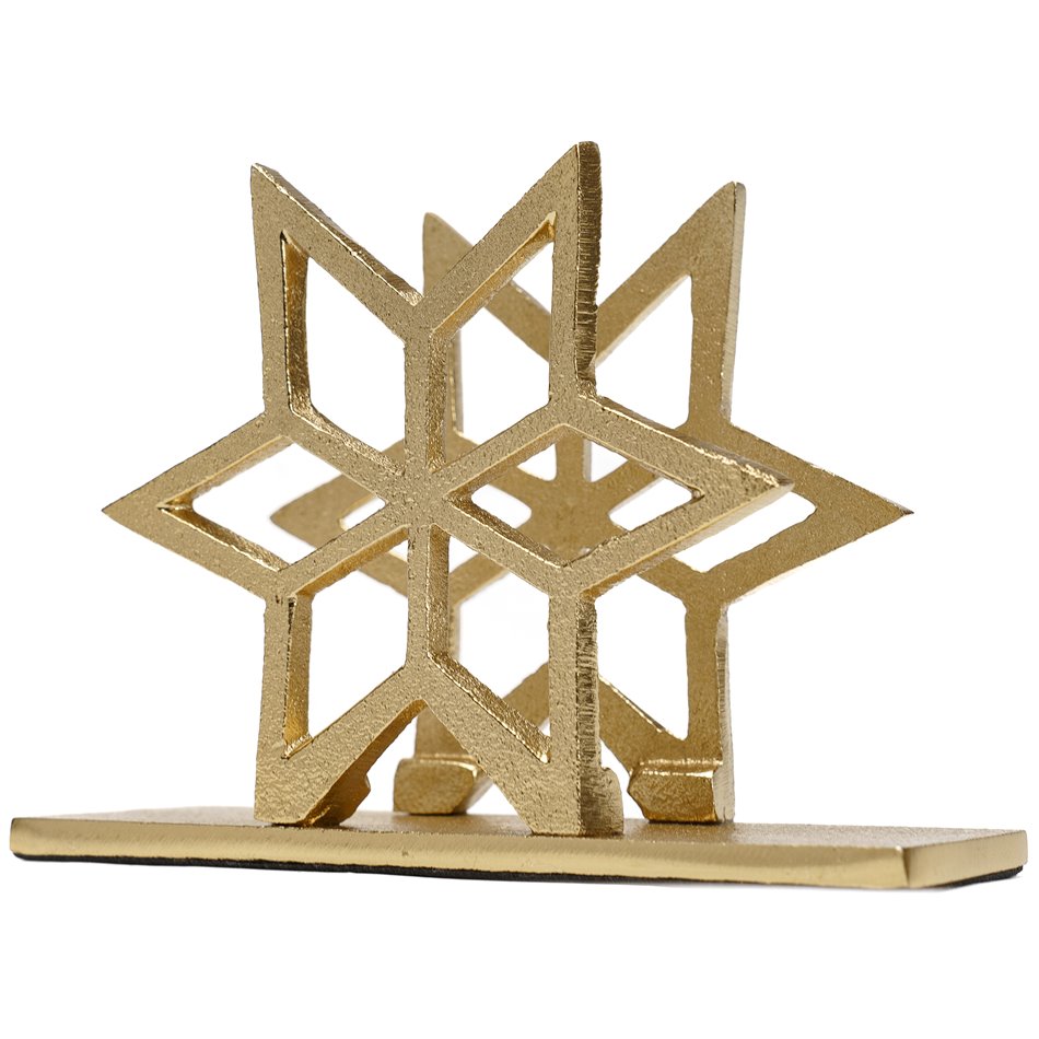 Napkin holder Star, aluminium, golden, 10x15.2x5cm