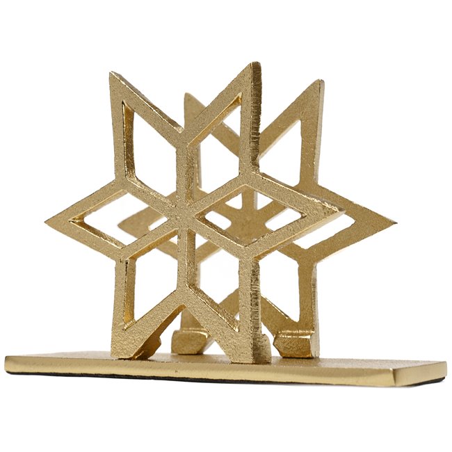 Napkin holder Star, aluminium, golden, 10x15.2x5cm