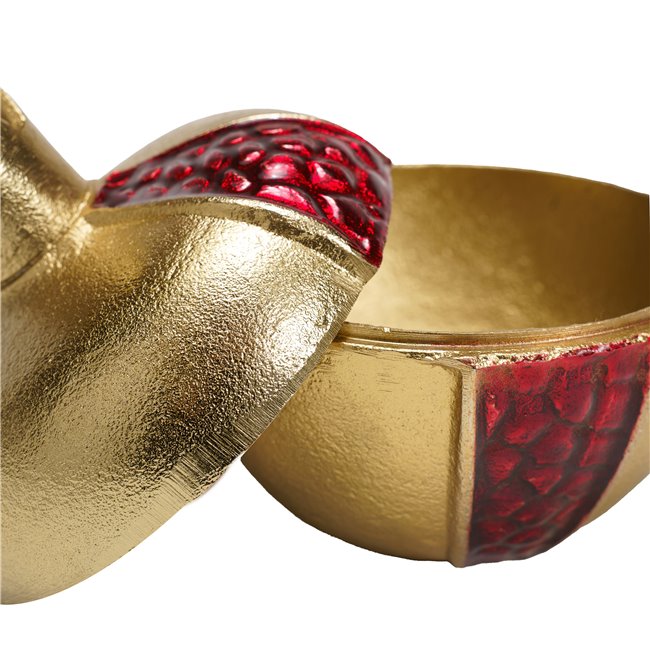 Canister Pomegranate, aluminium, golden, H13.3 D12.7cm
