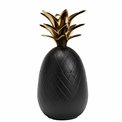 Dekoratiivne nõu Pineapple, alumiinium, juodas/kuld värvi, H20 D10cm
