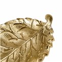 Dekoratiivne nõu Leaf, alumiinium, kuld värvi, 3.8x24.7x15cm