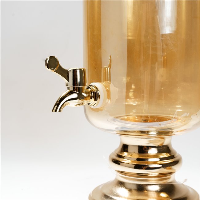 Klaaspurk/karahvin kraaniga, kuld värvi/merevaigukollane, 53x14x14cm, 4000ml