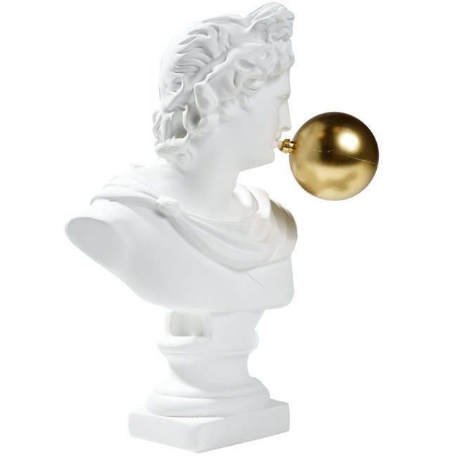Deco figurine Roman, white/golden, 23x15x15cm