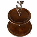 2 Tier Fruit Stand Ofena w/acorn leaf, D28x42.5cm