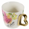 Кружка фарфоровая с цветочным декором,13x10x9cm, 400ml