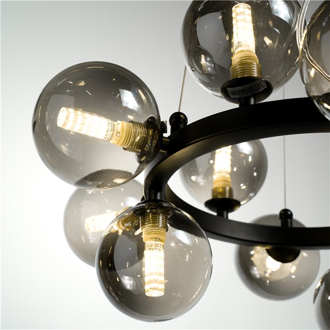 Ceiling lamp Radom smoky, 52x48xH40-135cm, G9x12,MAX5W