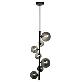 Ceiling lamp Rados smoky/black, 28x120cm, G9 LED x7, MAX5W