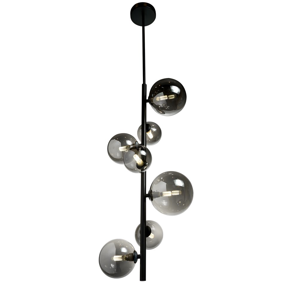 Ceiling lamp Rados smoky/black, 28x120cm, G9 LED x7, MAX5W