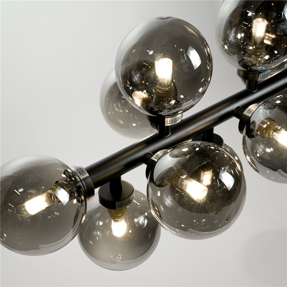 Pendant lamp Redea black, 110x30x120cm, G9x16