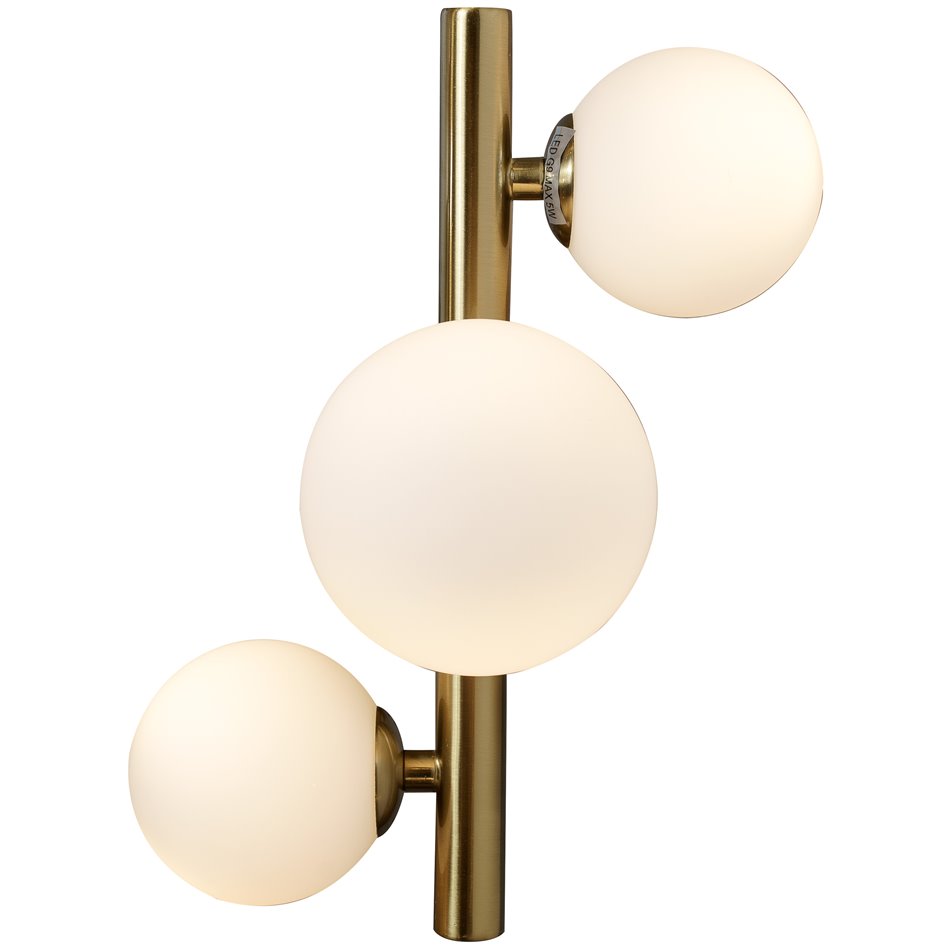 Wall lamp Rade opalwhite/brass, 28x21xH19cm, G9x3, MAX 5W