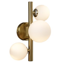 Wall lamp Rade opalwhite/brass, 28x21xH19cm, G9x3, MAX 5W