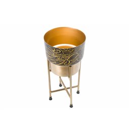 Цветочный горшок на подставке Limmen, латунь античный тон, эмаль, 14x14x29cm