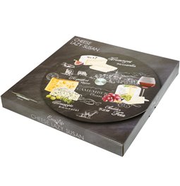 Revolving glass board World of cheese, D32cm