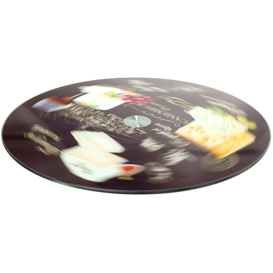 Revolving glass board World of cheese, D32cm