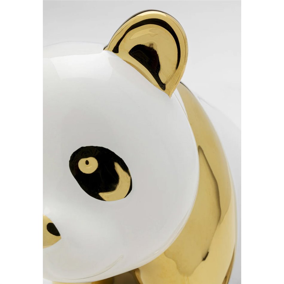 Deco figurine Sitting Panda, golden, H18x15x17.5cm