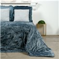 Bed cover Java, blue, velvet, 220x240cm