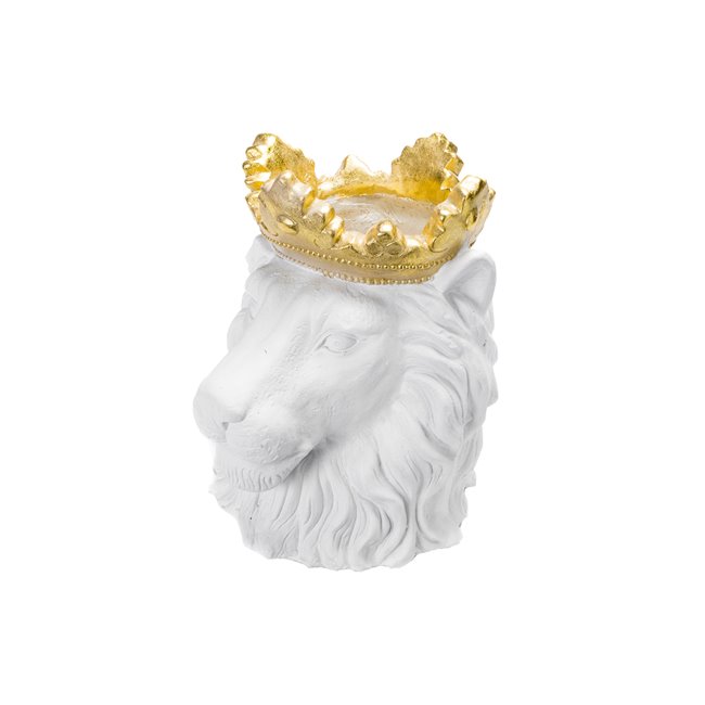 Plant pot White Lion, golden, H39.5x30.5x28.5cm