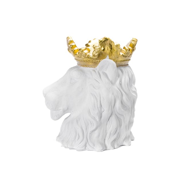 Plant pot White Lion, golden, H39.5x30.5x28.5cm
