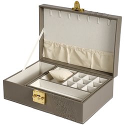 Jewellery box Hannja laser, beige PU, H9x27x18cm