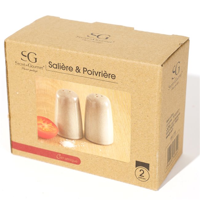 Salt and pepper set Callie, taupe, D4 H8.2cm